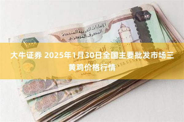 大牛证券 2025年1月30日全国主要批发市场三黄鸡价格行情