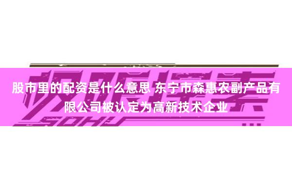 股市里的配资是什么意思 东宁市森惠农副产品有限公司被认定为高新技术企业